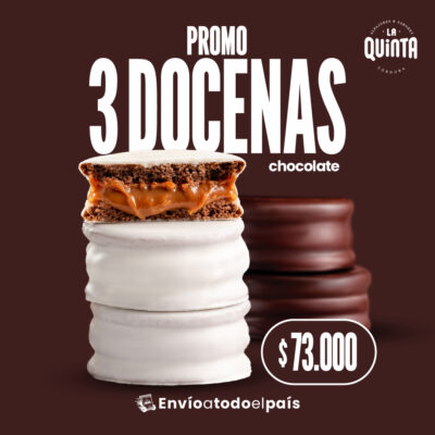 3 Docenas de Alfajores Chocolate Blanco y Negro