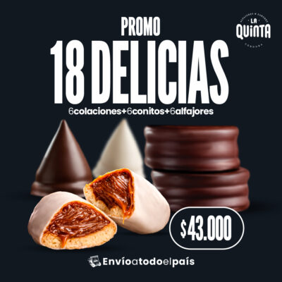 Combo Artesanal de Conos, Colaciones y 6 Alfajores de Chocolate