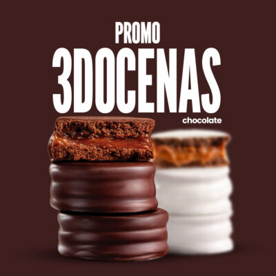 3 Docenas de Alfajores Chocolate Blanco y Negro