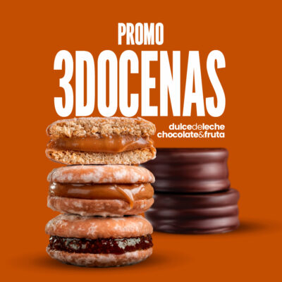 3 Docenas de Alfajores Surtidos Dulce de leche, fruta y chocolate