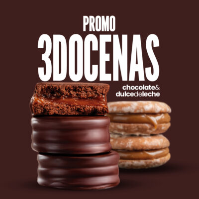 3 Docenas de Alfajores Artesanales de Dulce de leche y Chocolate